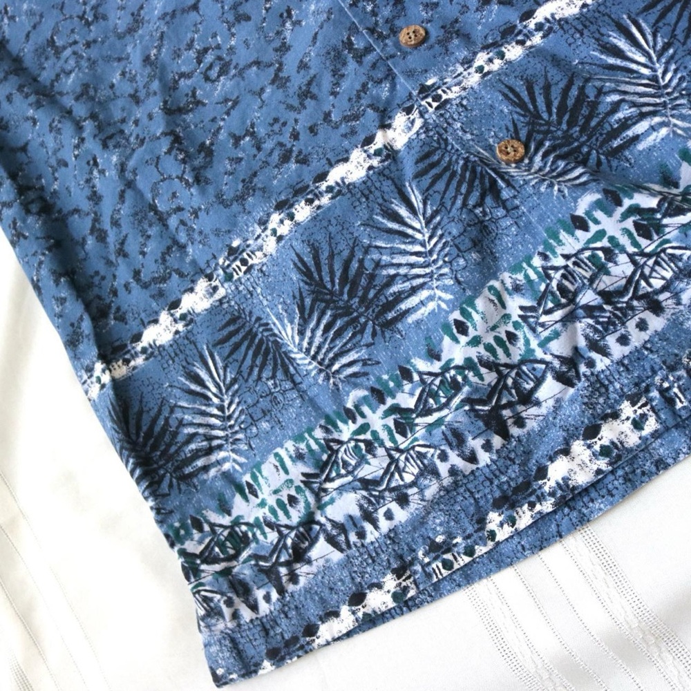 Blue Ocean Water Patterned Button Down Shirt - image 6